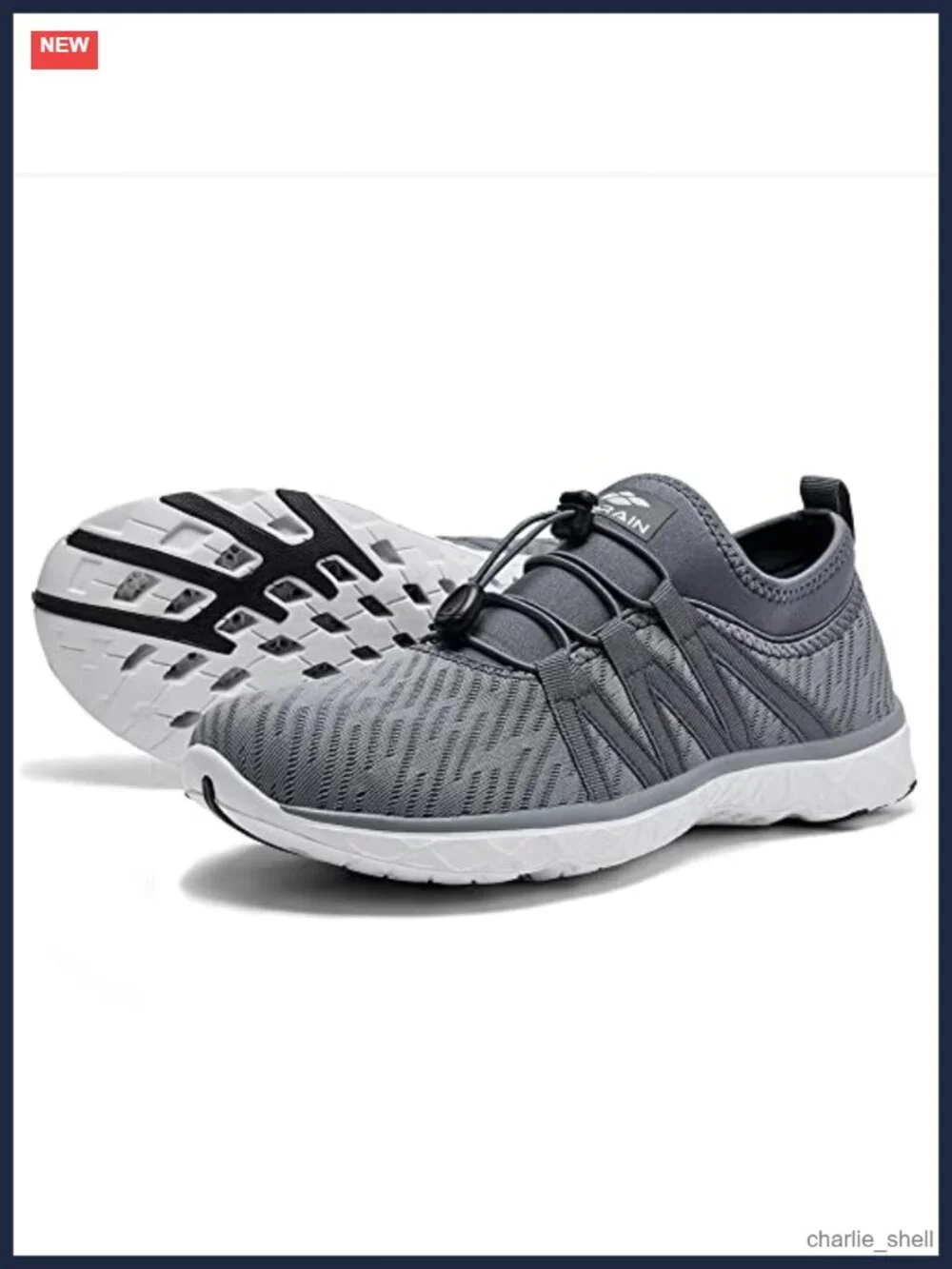 Men's Quick Drying Aqua Water Shoes Mesh Slip-On Drain Outsole